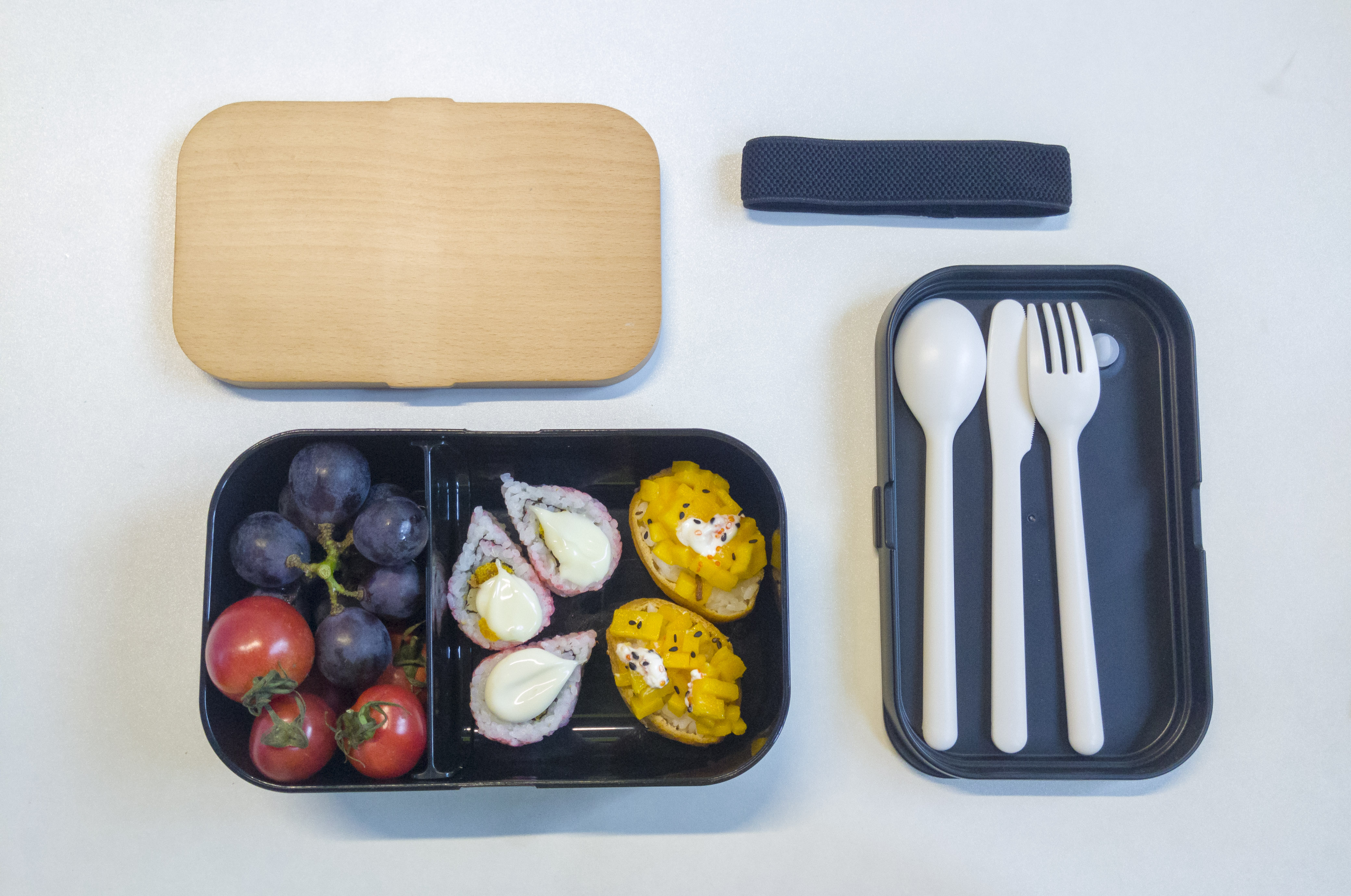 Leakproof Plastic Lunch Box with bamboo top lid,New Design Bento Box